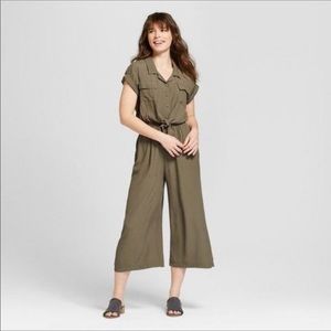 Universal Thread Tie Front Olive Jumpsuit